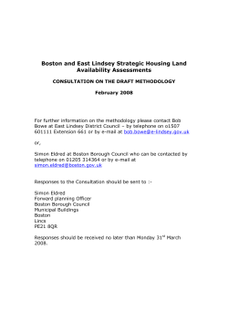 Boston and East Lindsey Strategic Housing Land Availability