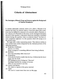 Criteria of Abstractness