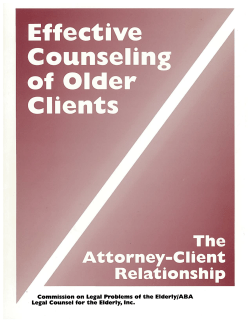 Effective Counseling of Older Clients