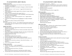staar questions about drama staar questions