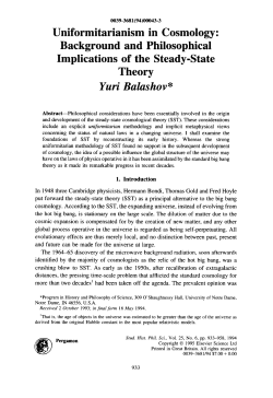 Uniformitarianism in Cosmology: Background and