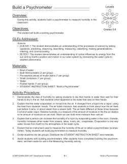 Build a Psychrometer - Arctic Climate Modeling Program