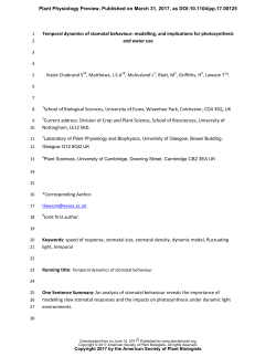 Temporal dynamics of stomatal behaviour