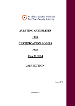 PSA 39 Auditing Guidelines - The Private Security Authority