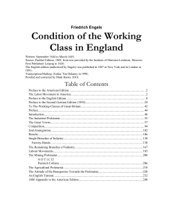 Condition of the Working Class in England