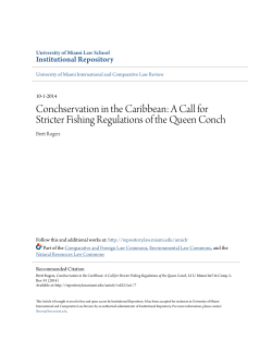 Conchservation in the Caribbean - University of Miami School of