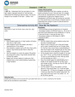 Standard - 1.NBT.2a Intervention Activity #2: Show Me the Numbers!