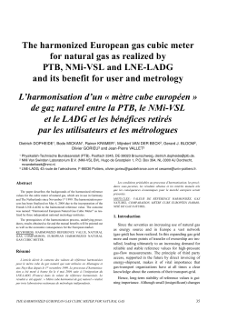 The harmonized European gas cubic meter for natural gas as