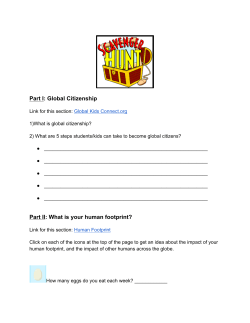 Part I: Global Citizenship Part II: What is your human footprint?