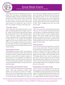 Social Media Scams - Minnesota Attorney General