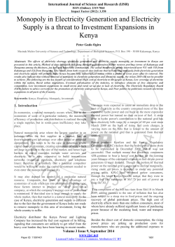 Monopoly in Electricity Generation and Electricity Supply is a