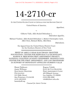 United States v. Valle - Marion B. Brechner First Amendment Project