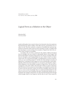 Logical Form as a Relation to the Object