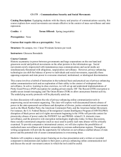 Communications Security and Social Movements Catalog Description