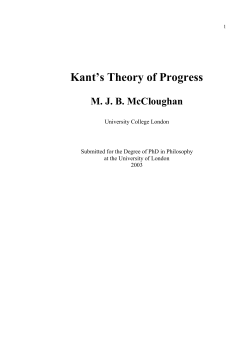 Kant`s Theory of Progress - SAS