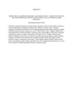 ABSTRACT HENRY JEKYLL, SHERLOCK HOLMES, AND DORIAN