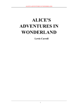 ALICE`S ADVENTURES IN WONDERLAND