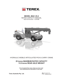 MODEL MAC 25-4 25 tonne MAXIMUM RATED CAPACITY 13.9