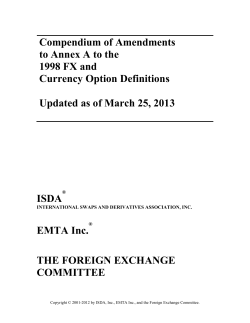 Compendium of Amendments to Annex A to the 1998 FX and