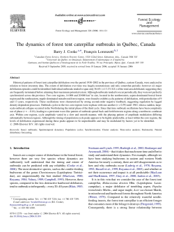 The dynamics of forest tent caterpillar outbreaks in Qu&eacute;bec, Canada