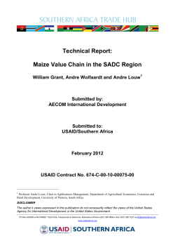 Maize Value Chain in the SADC Region