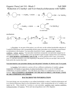 Organic Chem Lab 310 - Block 2 Fall 2009 Reduction of 2
