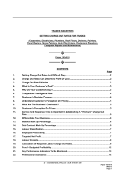 Setting Charge Out Rates For Trades