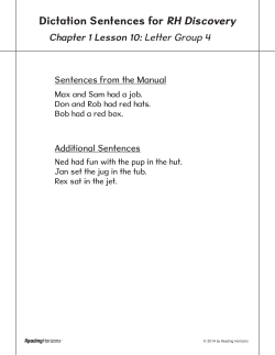 Dictation Sentences for RH Discovery - Reading Horizons At-Home