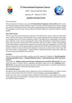 5th International Capstone Course