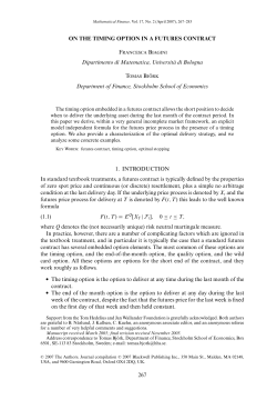 ON THE TIMING OPTION IN A FUTURES CONTRACT
