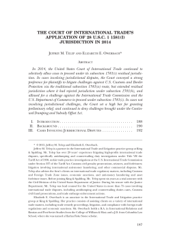 the court of international trade`s application of 28