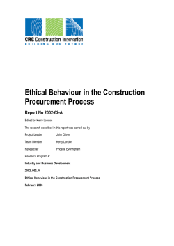 Ethical behaviour in the construction procurement process (Project