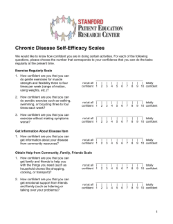 Chronic Disease Self-Efficacy Scales