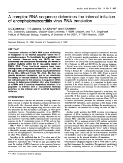 A complex RNA sequence detemines the internal