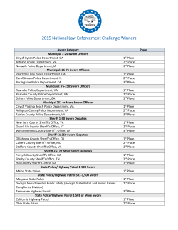 2015 National Law Enforcement Challenge Winners