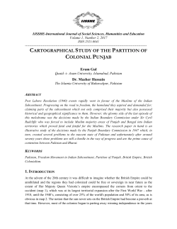 cartographical study of the partition of colonial punjab