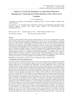 Impact of a Growing Population in Agricultural Resource