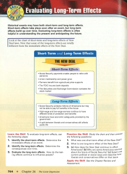 Short-Term and Long-Term Effects Short-Term Effects Long