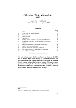 Citizenship (Western Samoa) Act 1982