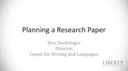 Planning a Research Paper
