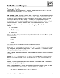Event Photography Checklist - Best Buddies International