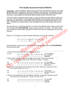 Pain Quality Assessment Scale (PQAS)