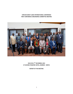1 AFRICAN GREAT LAKES INTERNATIONAL CONFERENCE