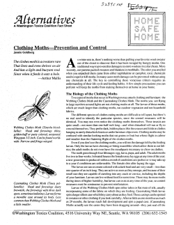 Clothing Moths--Prevention and Control