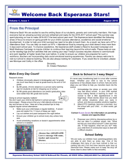 Esperanza August Newsletter
