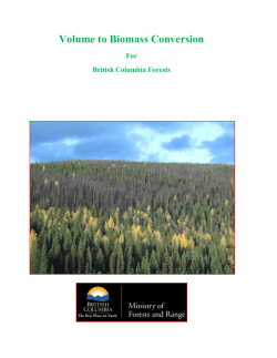 Volume to Biomass Conversion FOR British Columbia Forests