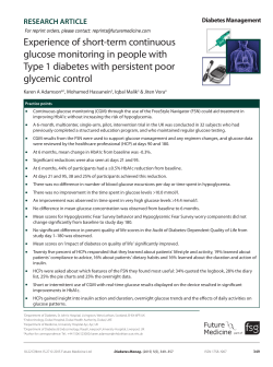 Experience of short-term continuous glucose monitoring in people