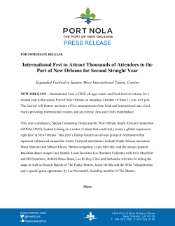 PRESS RELEASE - Port of New Orleans