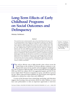 Long-Term Effects of Early Childhood Programs on Social Outcomes