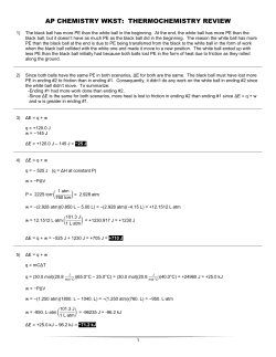 AP CHEMISTRY WKST: THERMOCHEMISTRY REVIEW